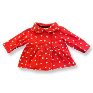 🧡5 for $15 Carter’s red long sleeves jacket with hearts 24M